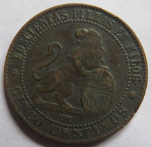 Load image into Gallery viewer, 1870 Spain 5 Centimos Coin
