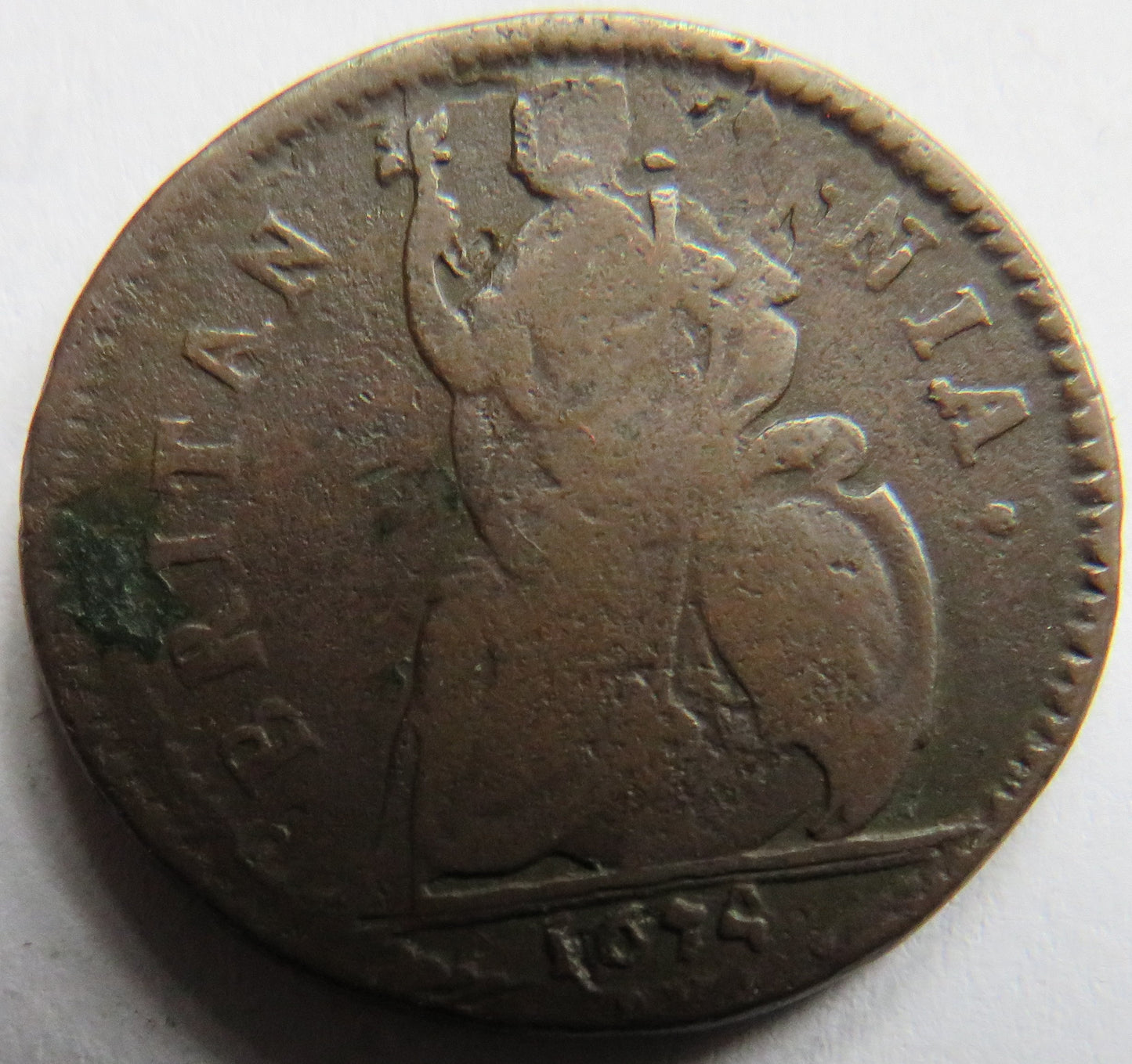 1674 King Charles I Farthing Coin - Double Struck