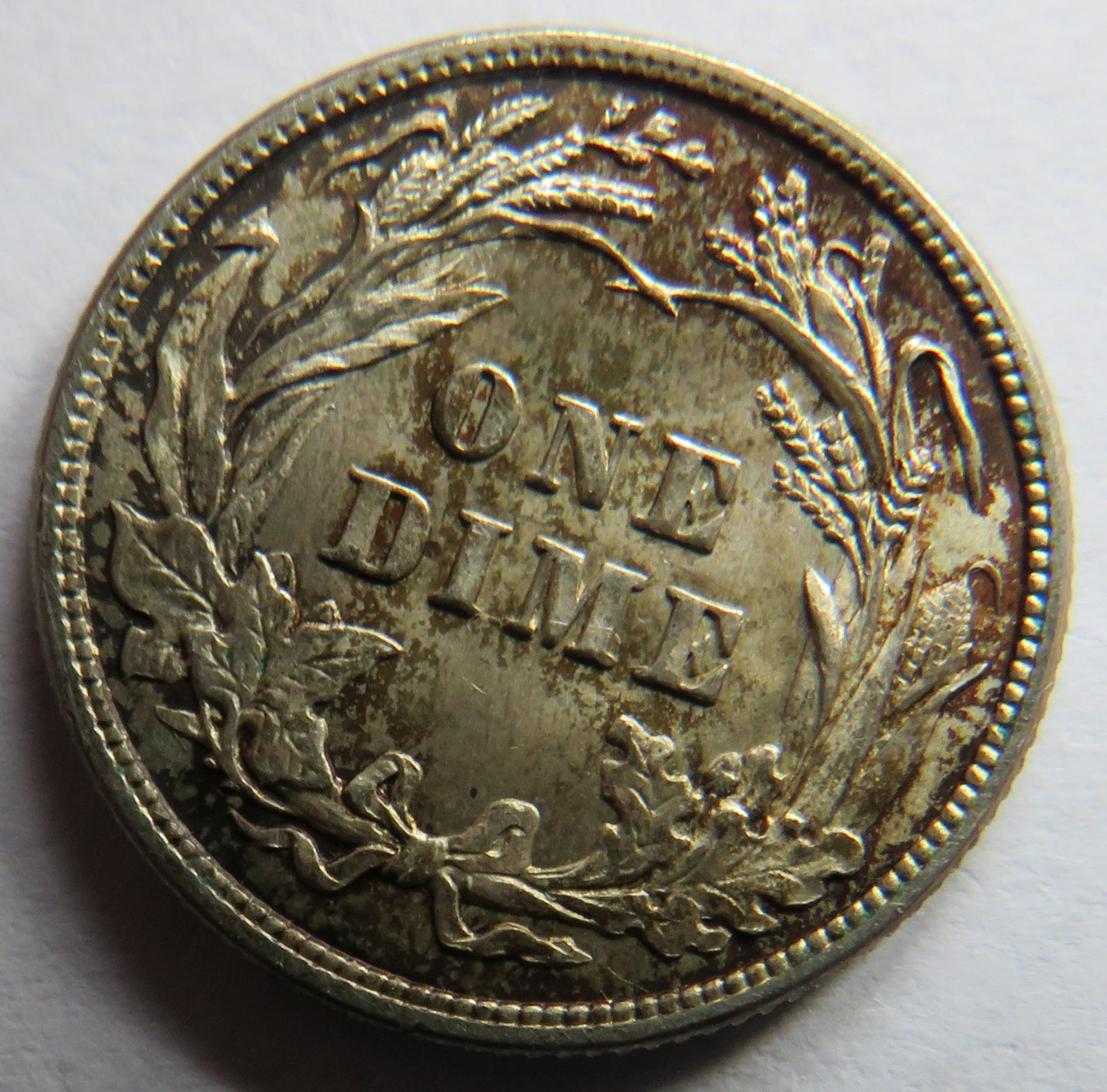 1913 USA Silver Barber Dime Coin In Higher Grade