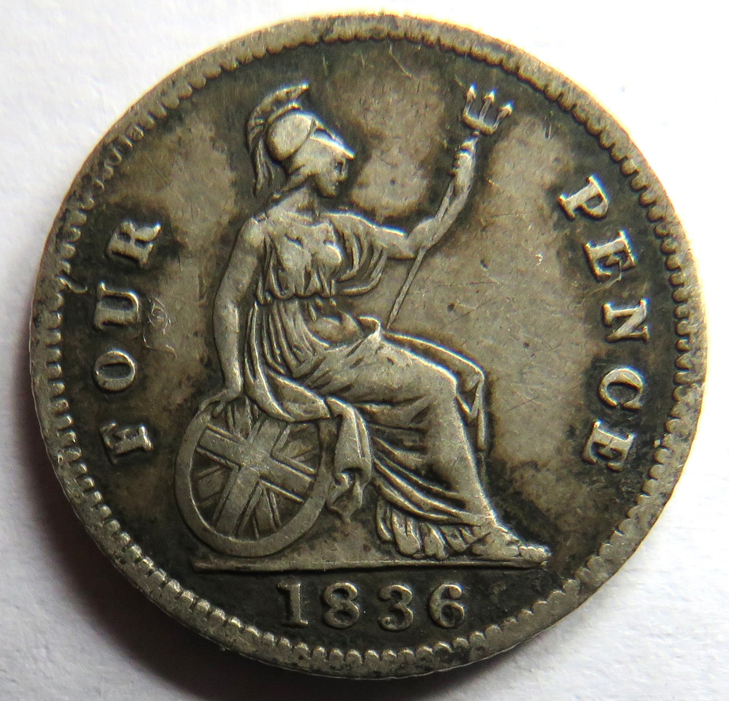 1836 King William IV Silver Fourpence / Groat Coin