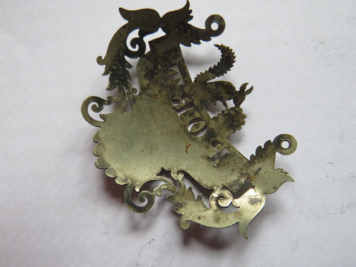 Antique Silver Plated "Port" Decanter Label - Squirrel Design