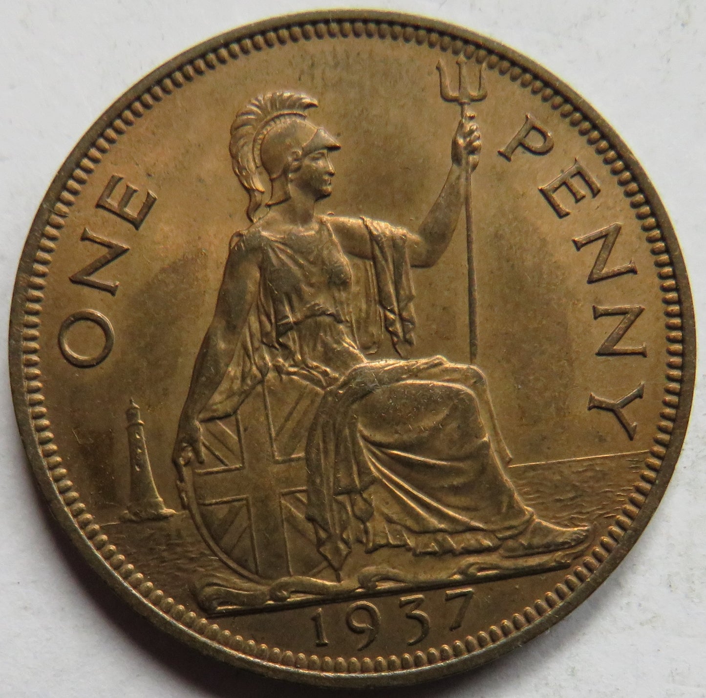 1937 King George VI One Penny Coin In Higher Grade,