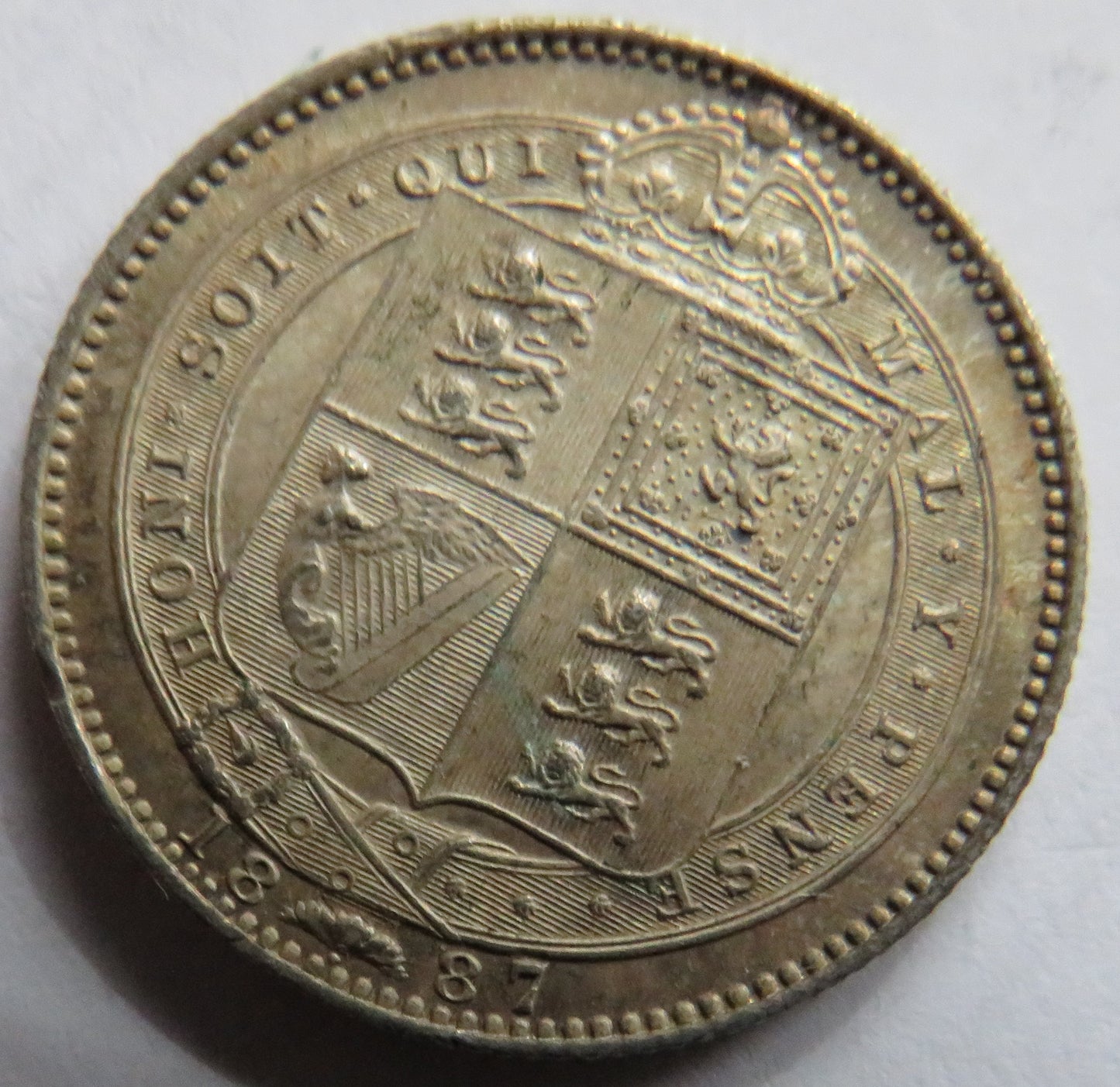 1887 Queen Victoria Jubilee Head Silver Shilling Coin Unc