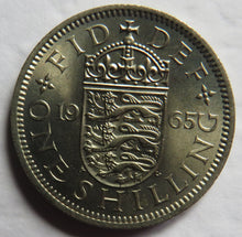 Load image into Gallery viewer, 1965 Queen Elizabeth II Shilling Coin (English Reverse) High Grade
