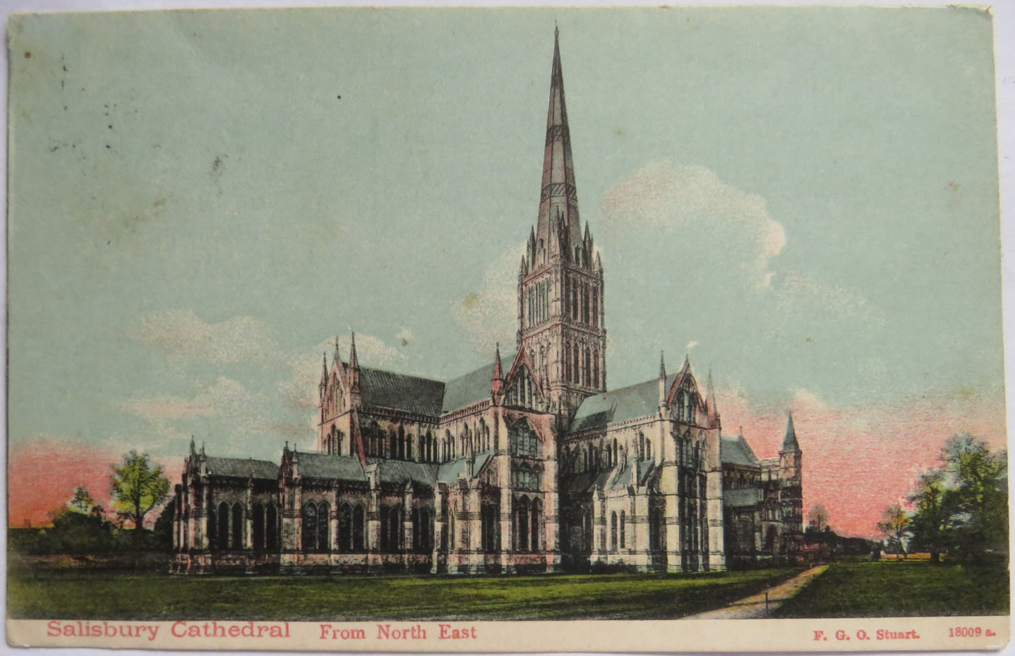 Vintage Postcard of Salisbury Cathedral Front North East 1904