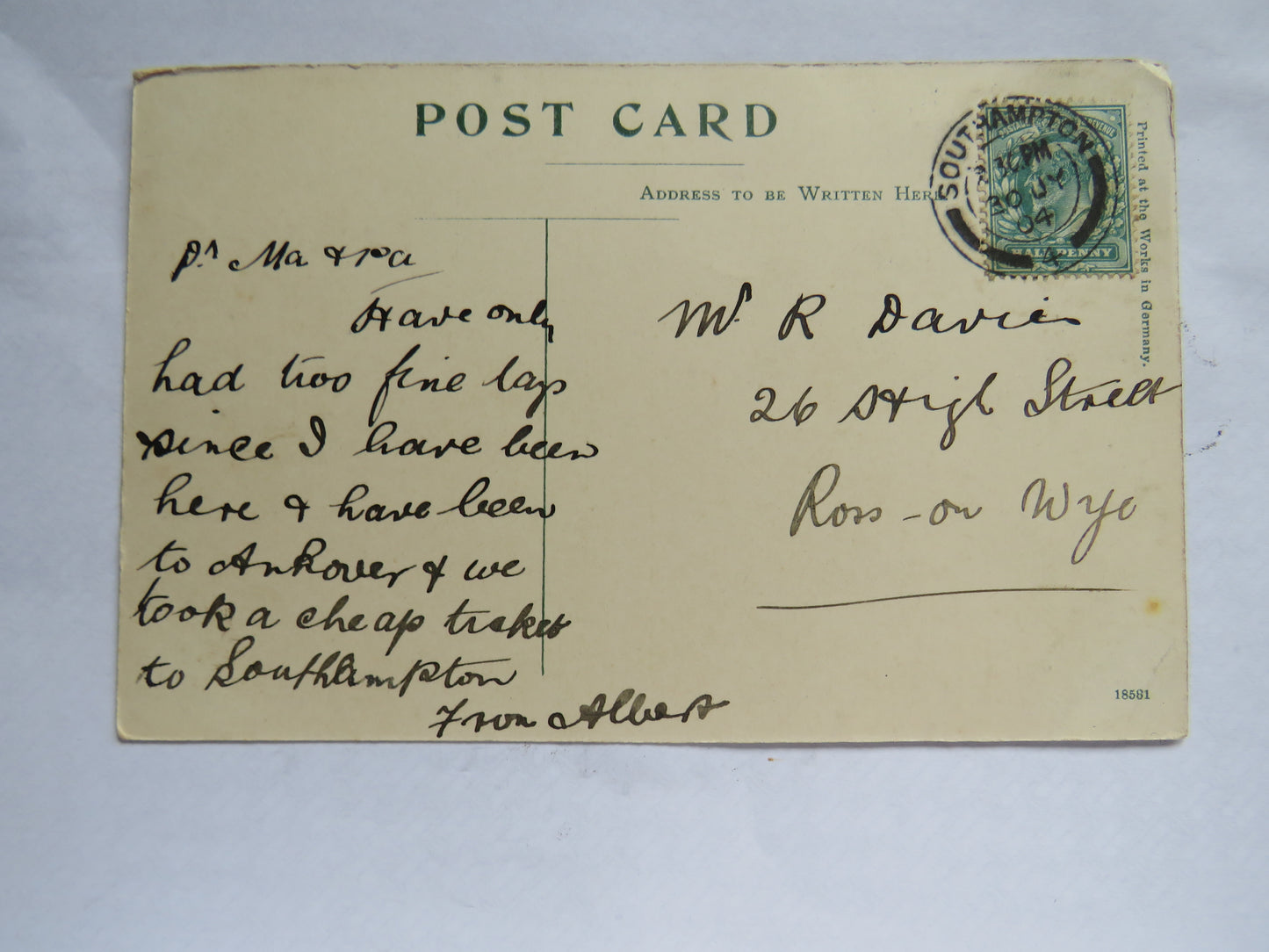 Vintage Postcard of Salisbury Cathedral Front North East 1904
