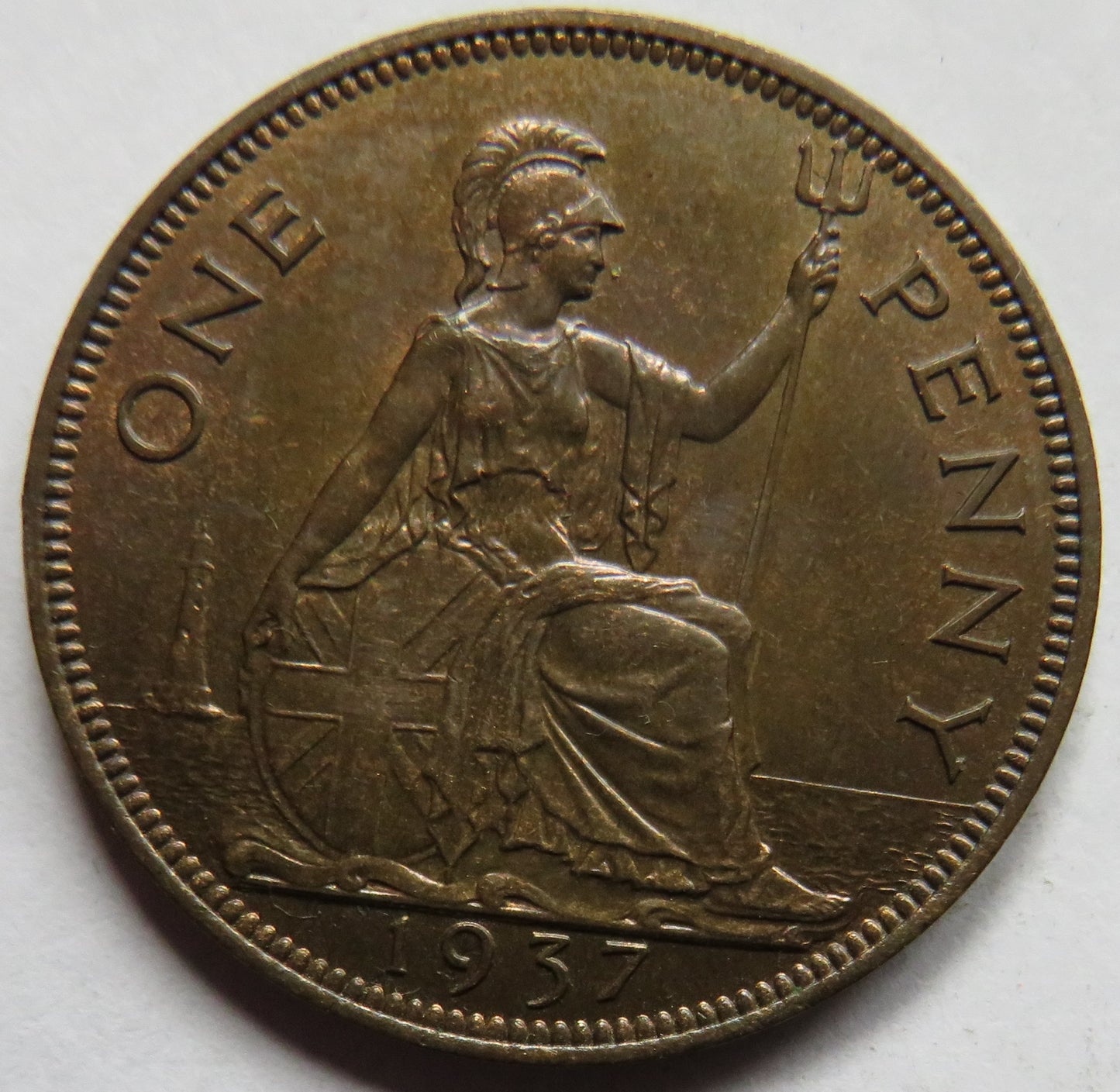 1937 King George VI One Penny Coin In Higher Grade