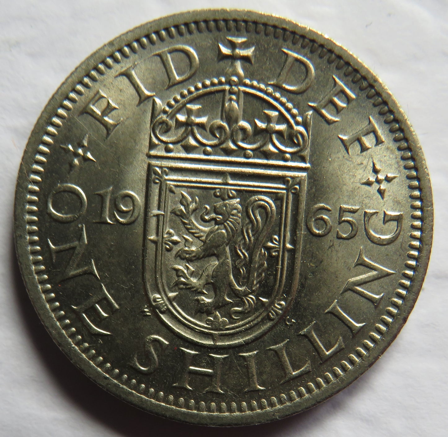 1965 Queen Elizabeth II Shilling Coin (Scottish Reverse) High Grade