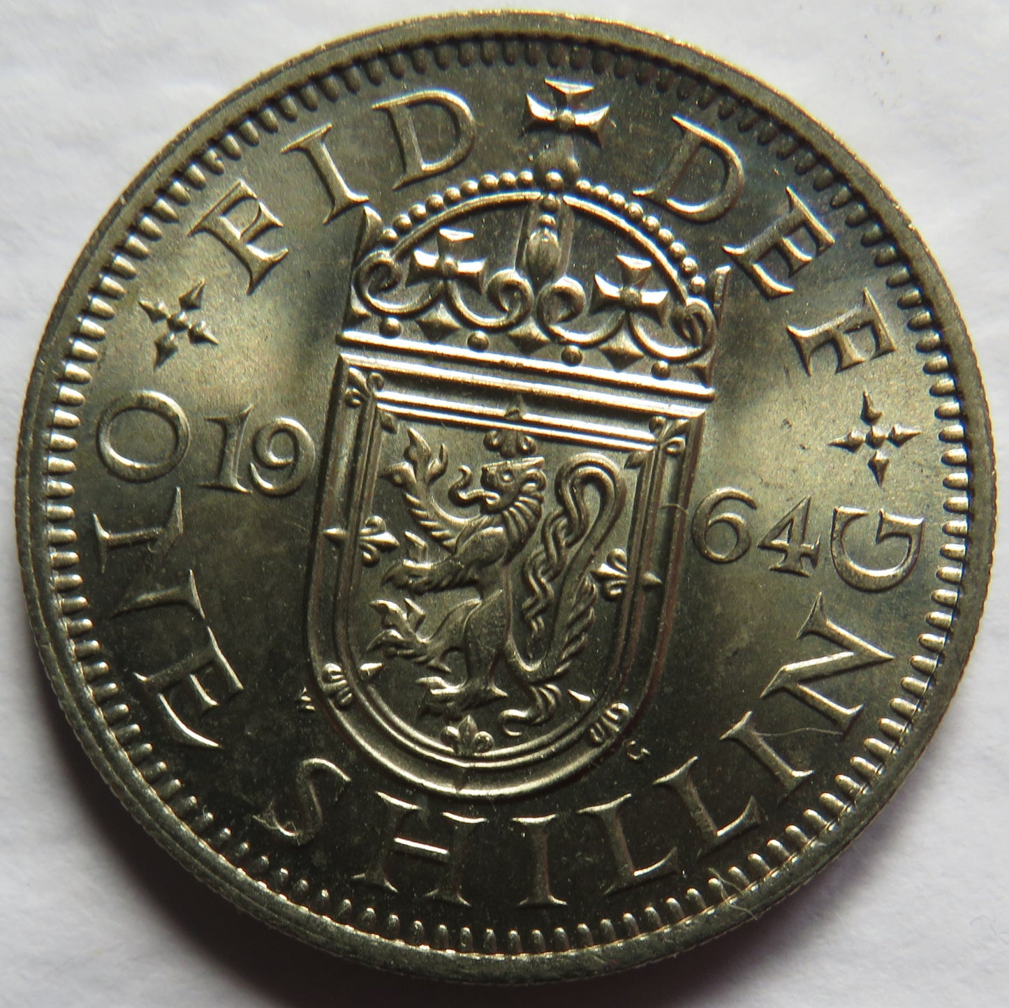 1964 Queen Elizabeth II Shilling Coin (Scottish Reverse) High Grade