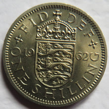 Load image into Gallery viewer, 1962 Queen Elizabeth II Shilling Coin (English Reverse) High Grade
