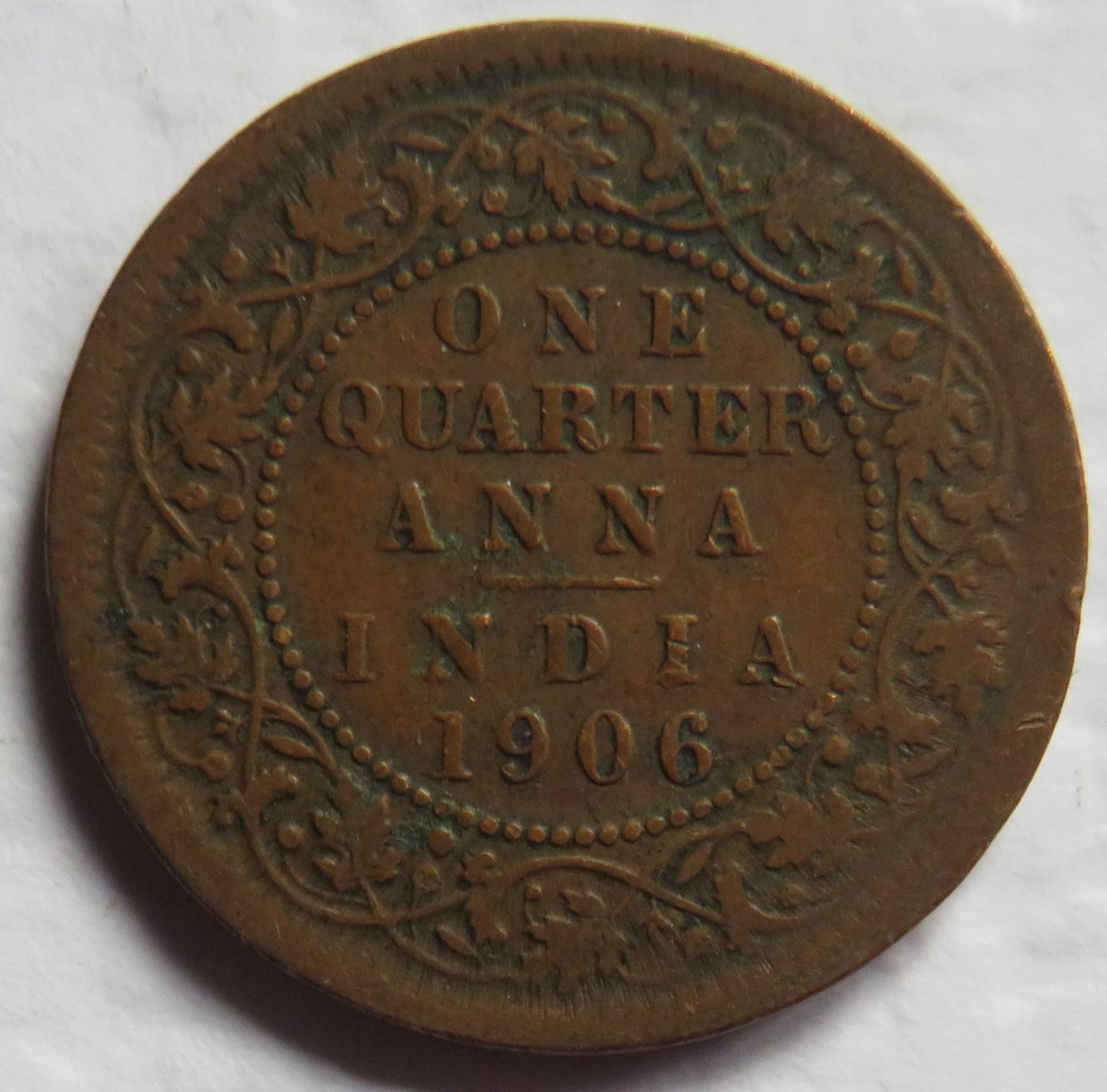 1906 King Edward VII India 1/4 Quarter Anna Coin