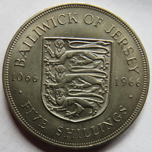 1066-1966 Bailiwick Of Jersey Five Shillings Coin