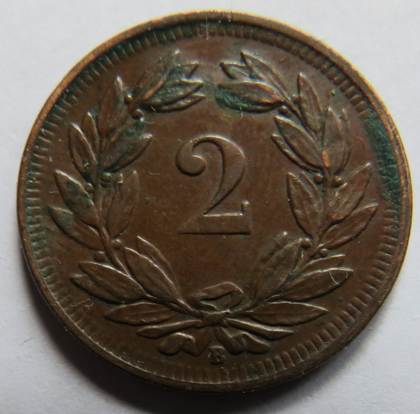 1899 Switzerland 2 Rappen Coin