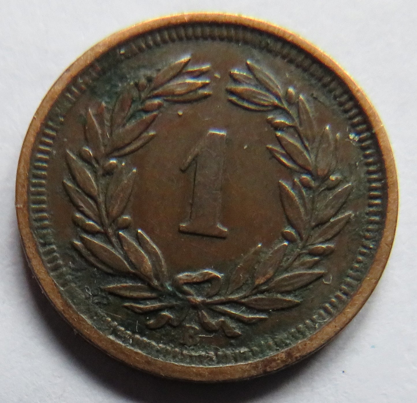 1890 Switzerland One Rappen Coin
