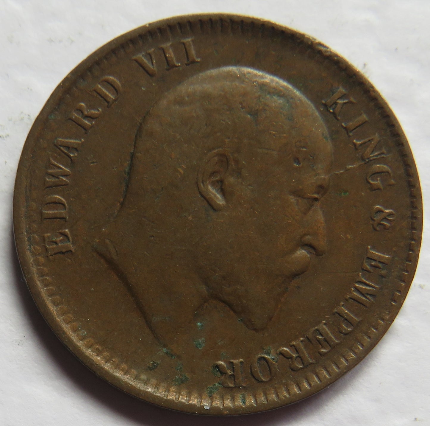 1907 King Edward VII India 1/4 Quarter Anna Coin