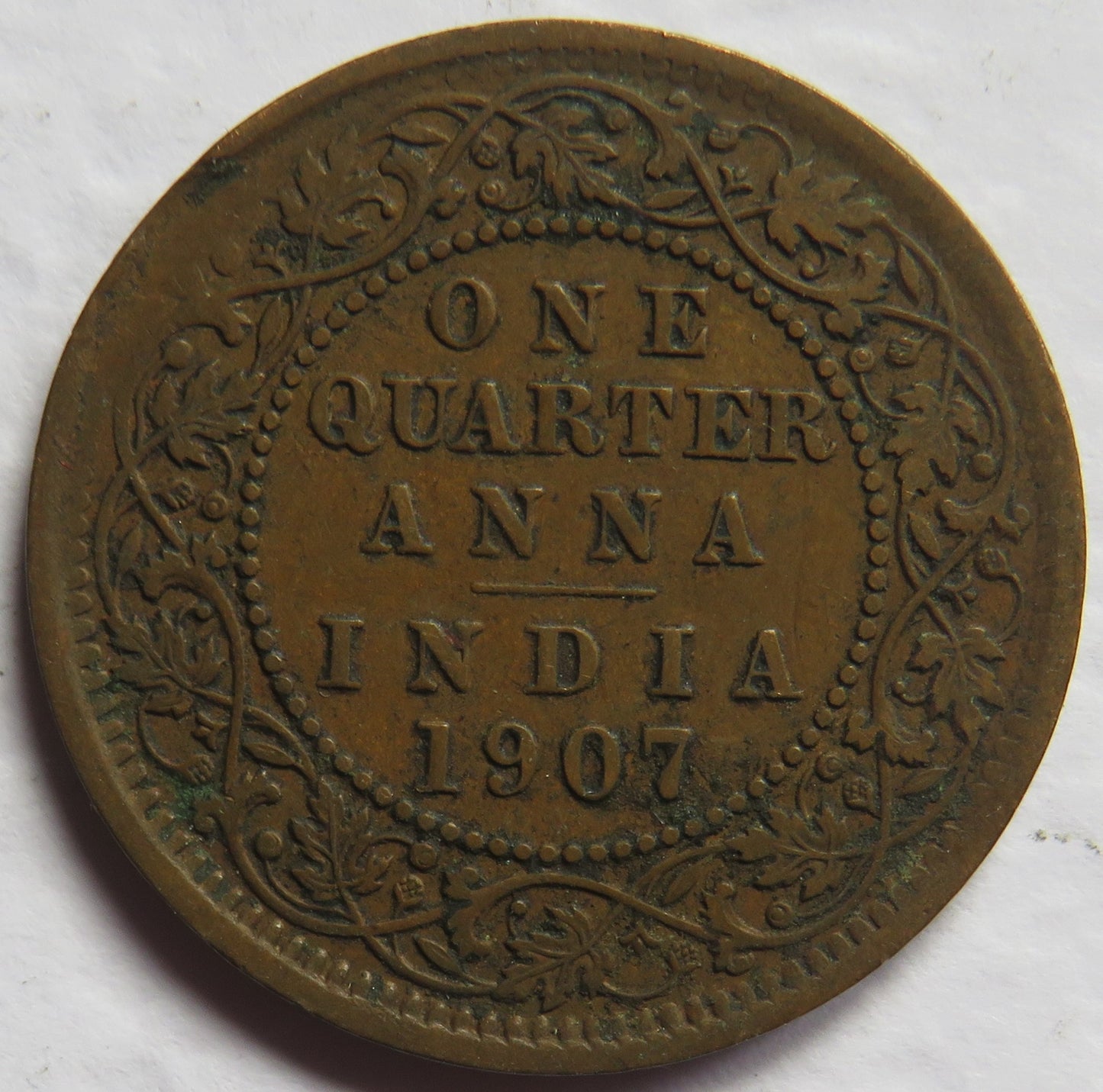 1907 King Edward VII India 1/4 Quarter Anna Coin