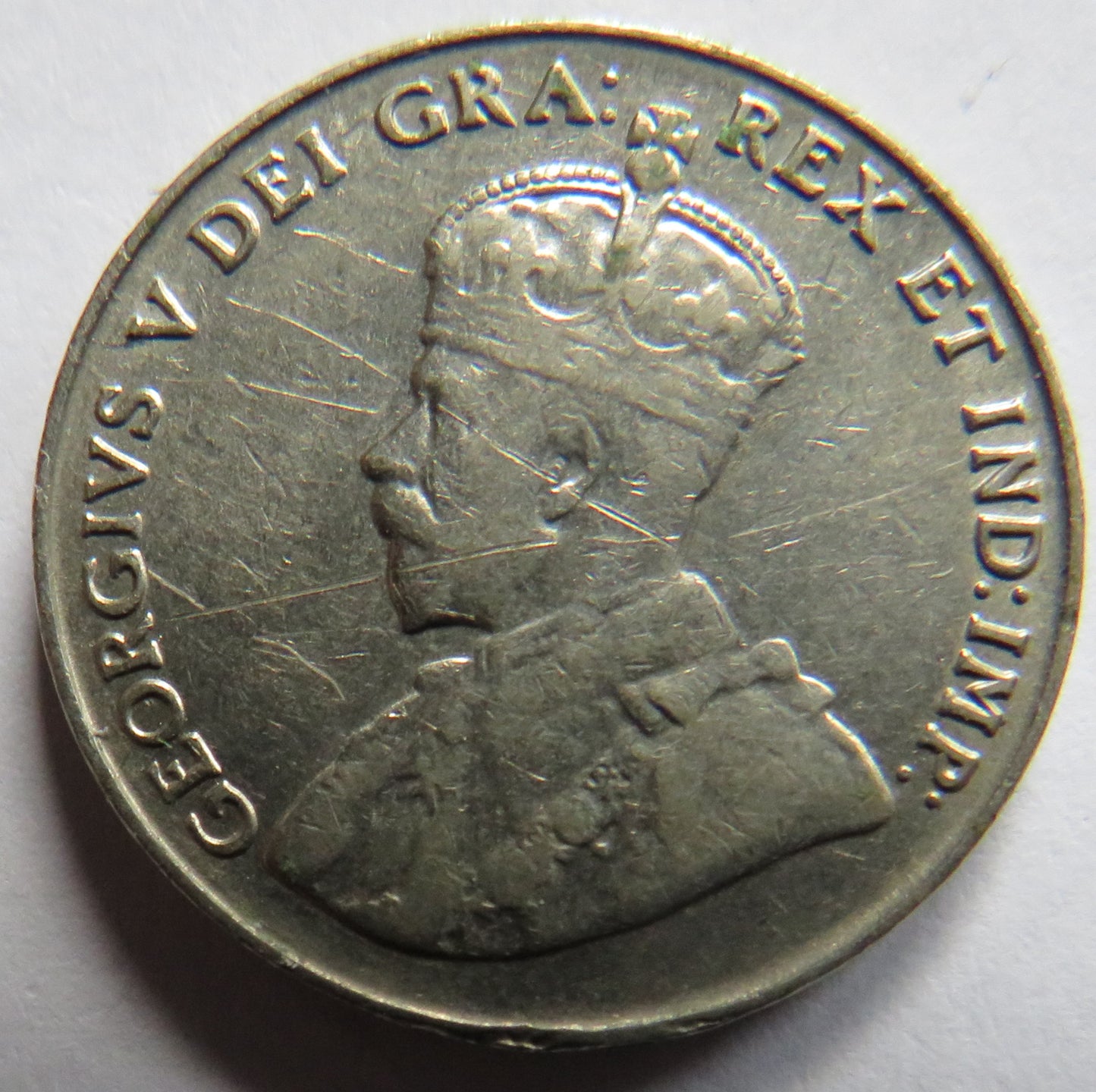 1935 King George V Canada 5 Cents Coin