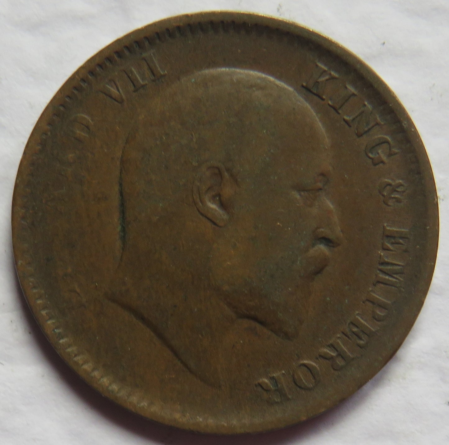 1907 King Edward VII India 1/4 Quarter Anna Coin