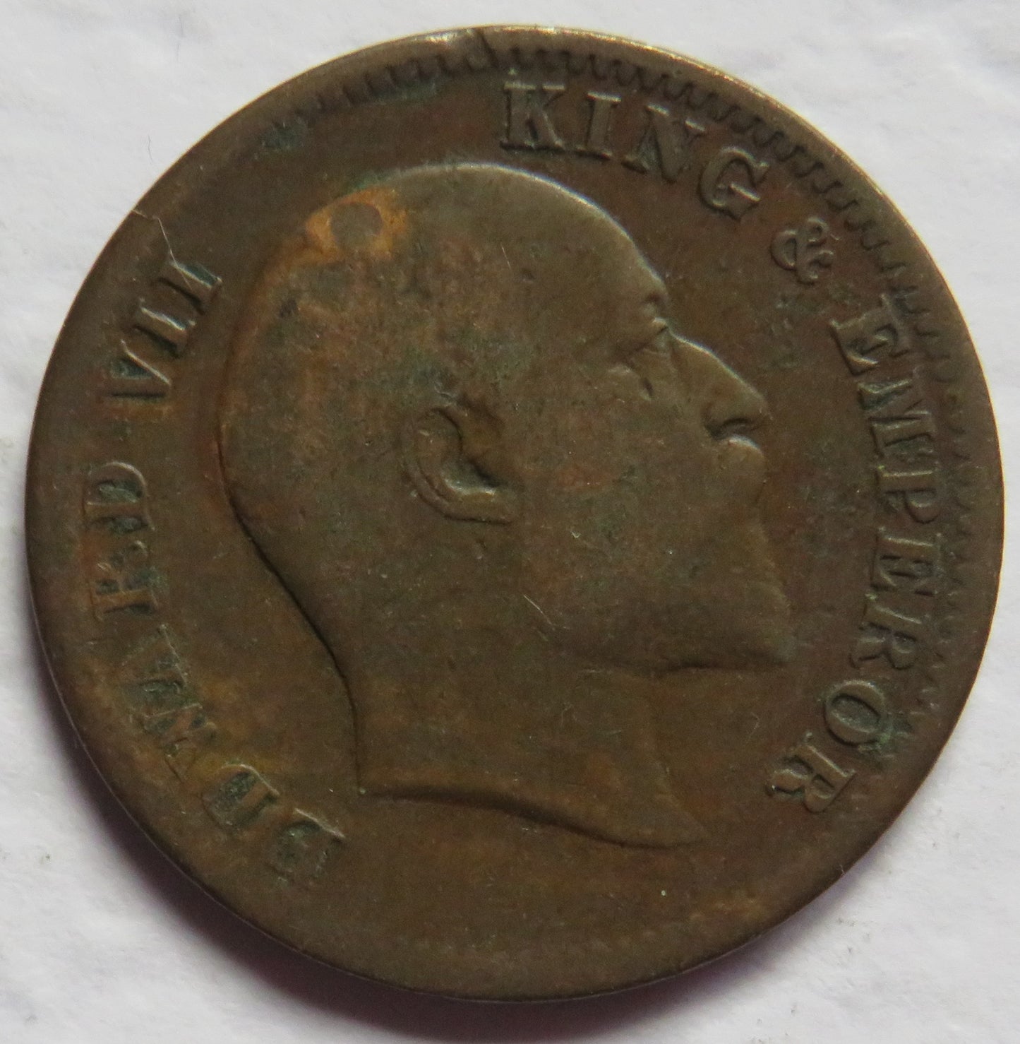 1908 King Edward VII India 1/4 Quarter Anna Coin
