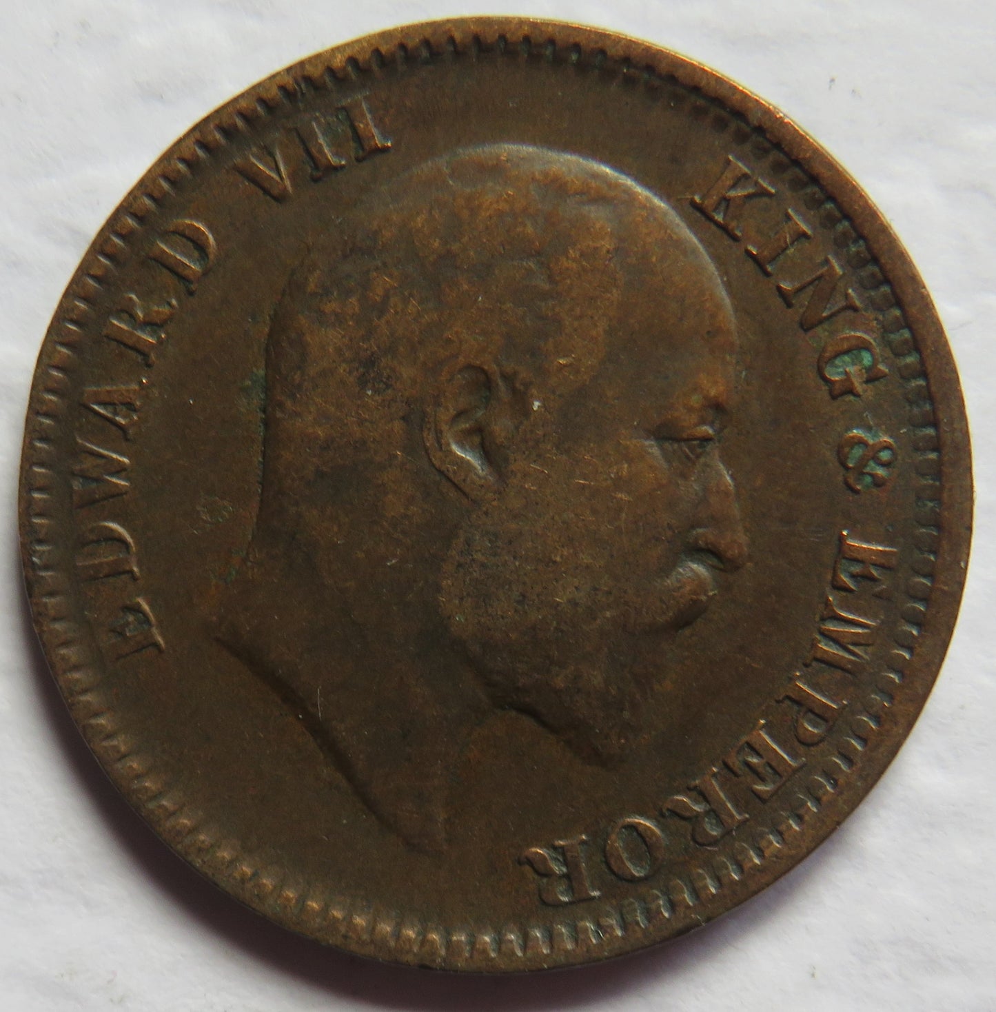 1910 King Edward VII India 1/4 Quarter Anna Coin