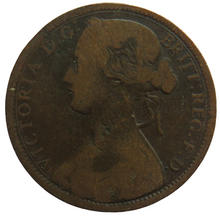 Load image into Gallery viewer, 1862 Queen Victoria Bun Head One Penny Coin - Great Britain
