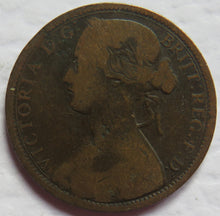 Load image into Gallery viewer, 1862 Queen Victoria Bun Head One Penny Coin - Great Britain
