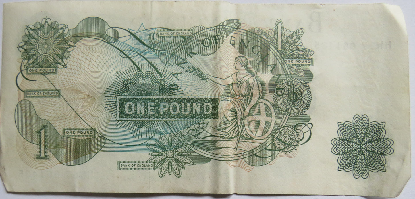 Bank of England £1 One Pound Banknote J.B. Page (HW67)