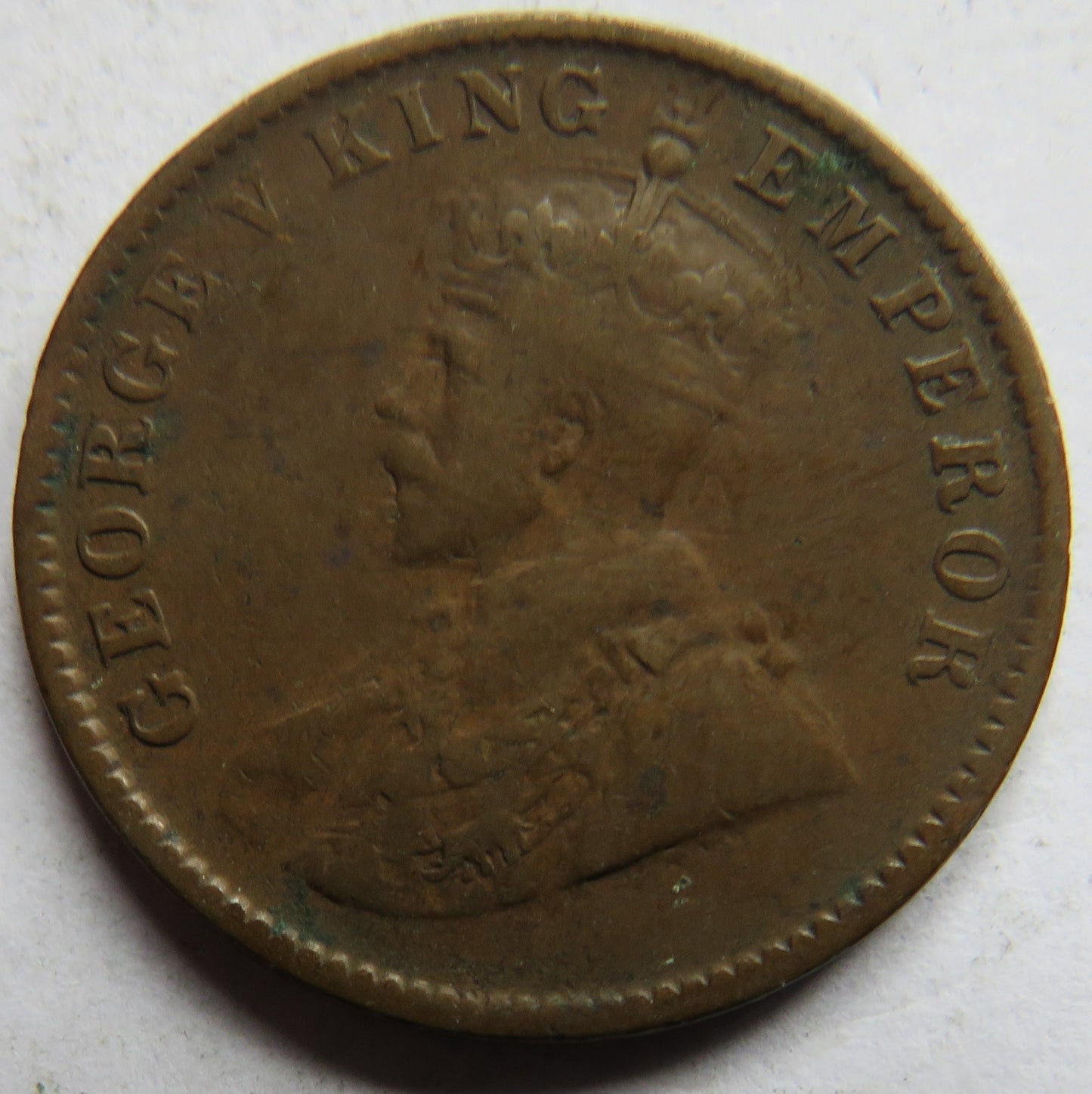 1930 King George V India 1/4 Anna Coin