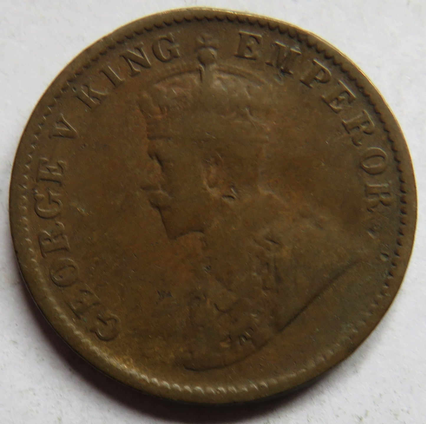1931 King George V India 1/4 Anna Coin