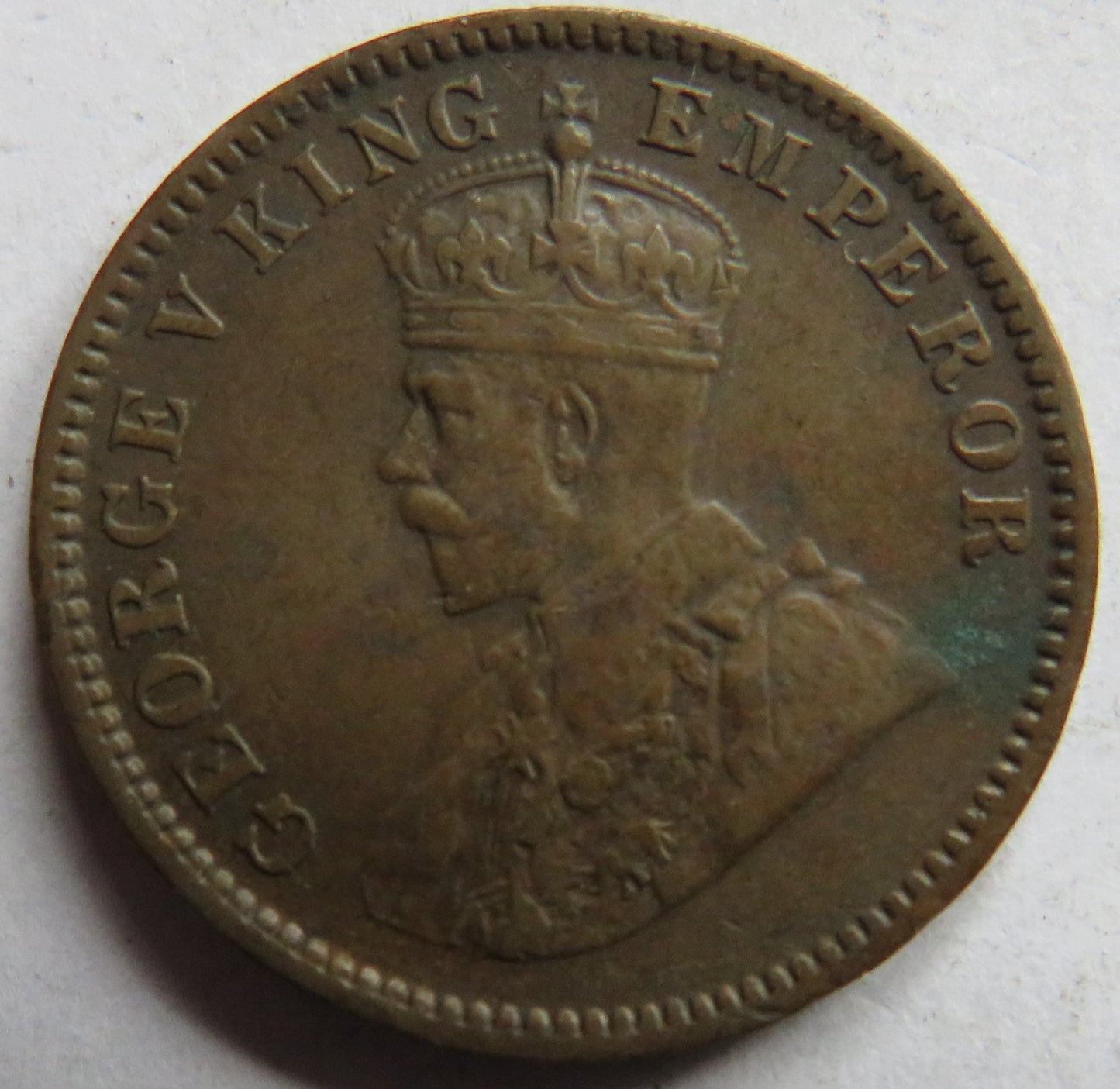 1933 King George V India 1/4 Anna Coin