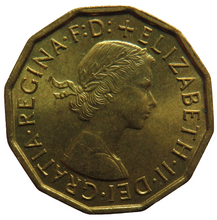 Load image into Gallery viewer, 1964 Queen Elizabeth II Threepence Coin In High Grade - Great Britain
