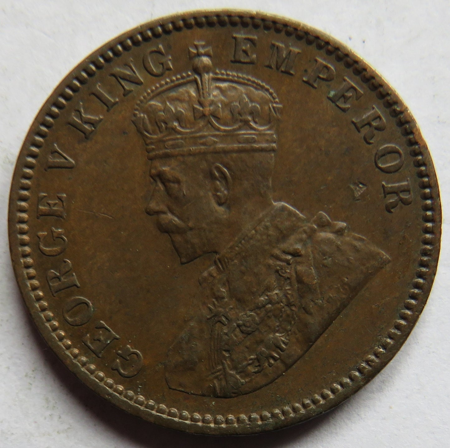 1934 King George V India 1/4 Anna Coin.
