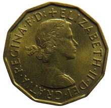 Load image into Gallery viewer, 1959 Queen Elizabeth II Threepence Coin In High Grade - Great Britain
