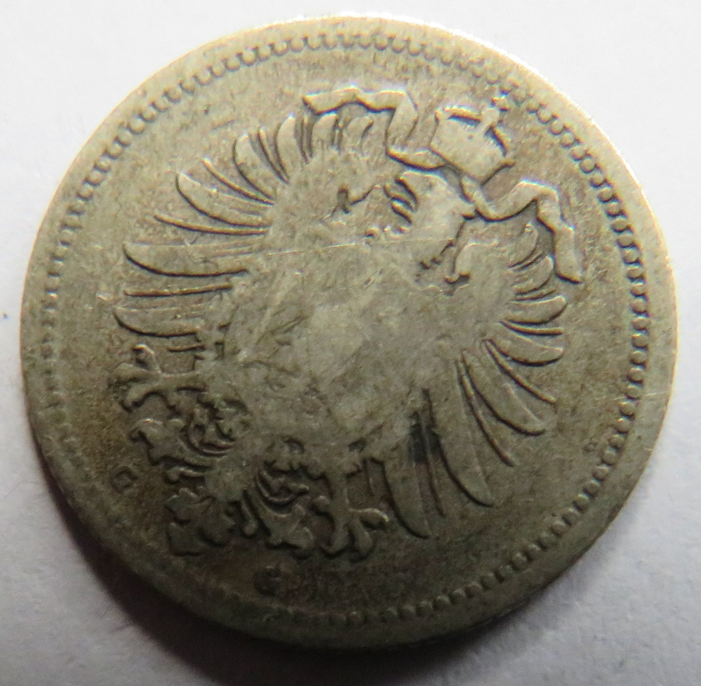 1876-G Germany Silver 20 Pfennig Coin