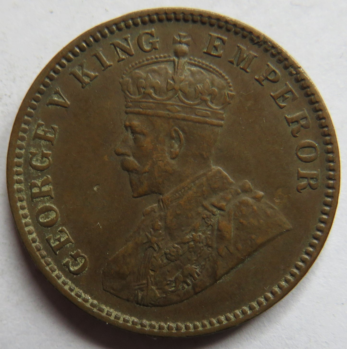 1935 King George V India 1/4 Anna Coin