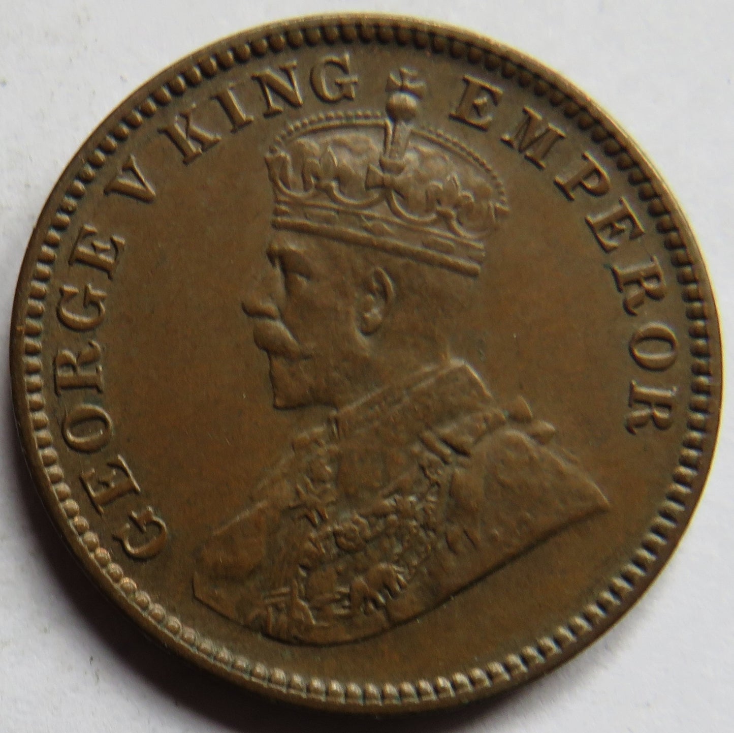 1936 King George V India 1/4 Anna Coin