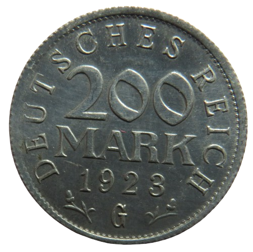 1923-G Germany - Weimar Republic 200 Mark Coin