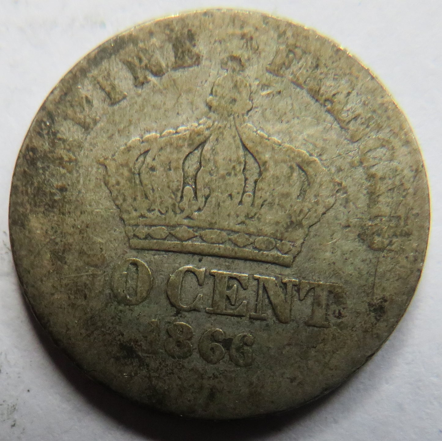 1866 France Silver 50 Centimes Coin
