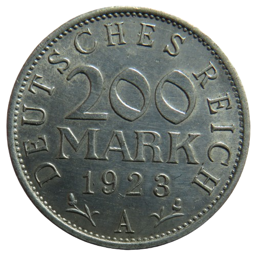 1923-A Germany - Weimar Republic 200 Mark Coin