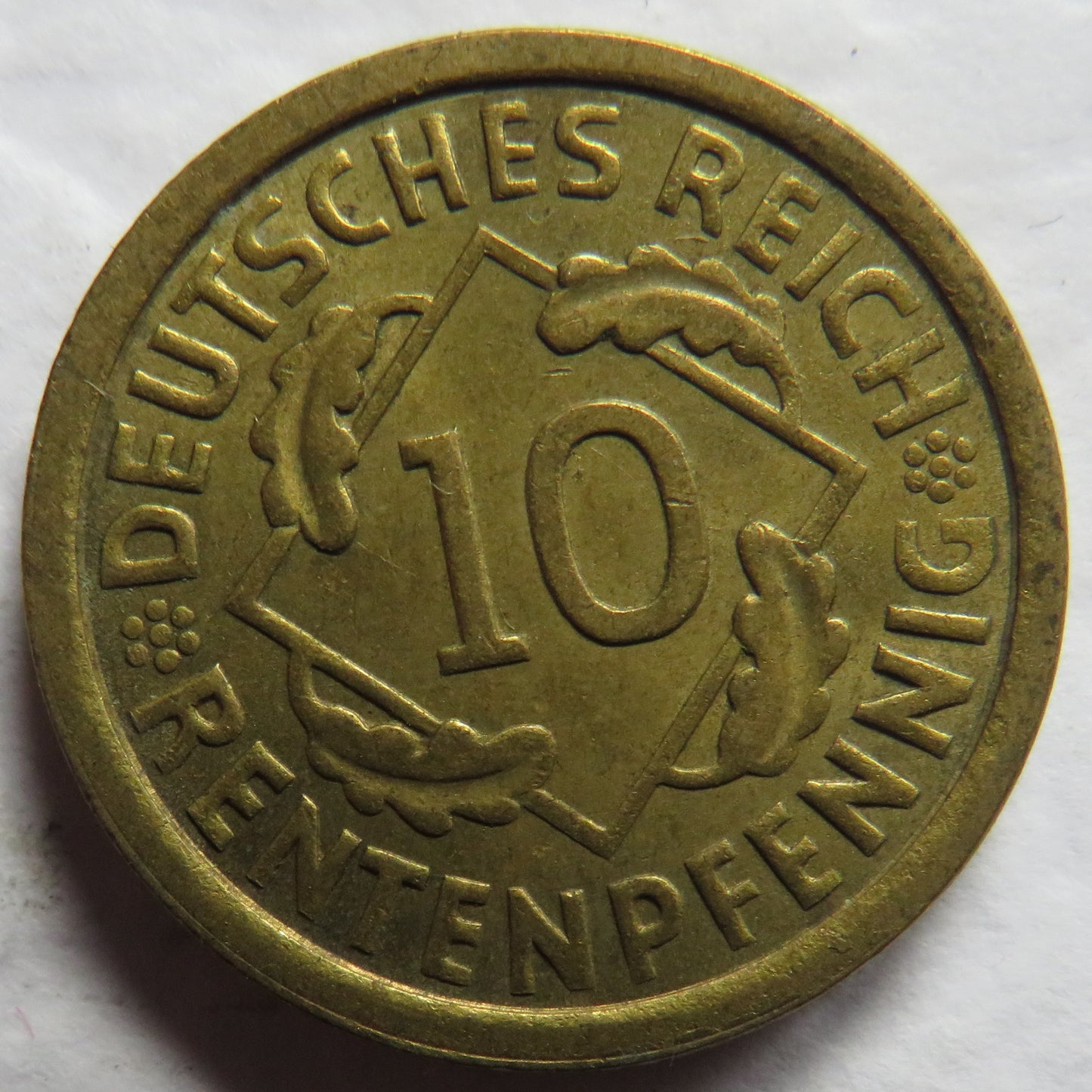 1924-A Germany - Weimar Republic 10 Reichspfennig Coin