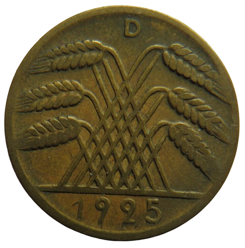 1925-D Germany - Weimar Republic 10 Reichspfennig Coin