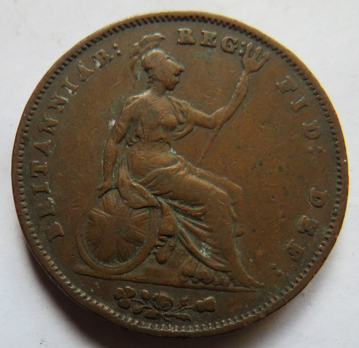 1855 Queen Victoria Young Head One Penny Coin - Great Britain