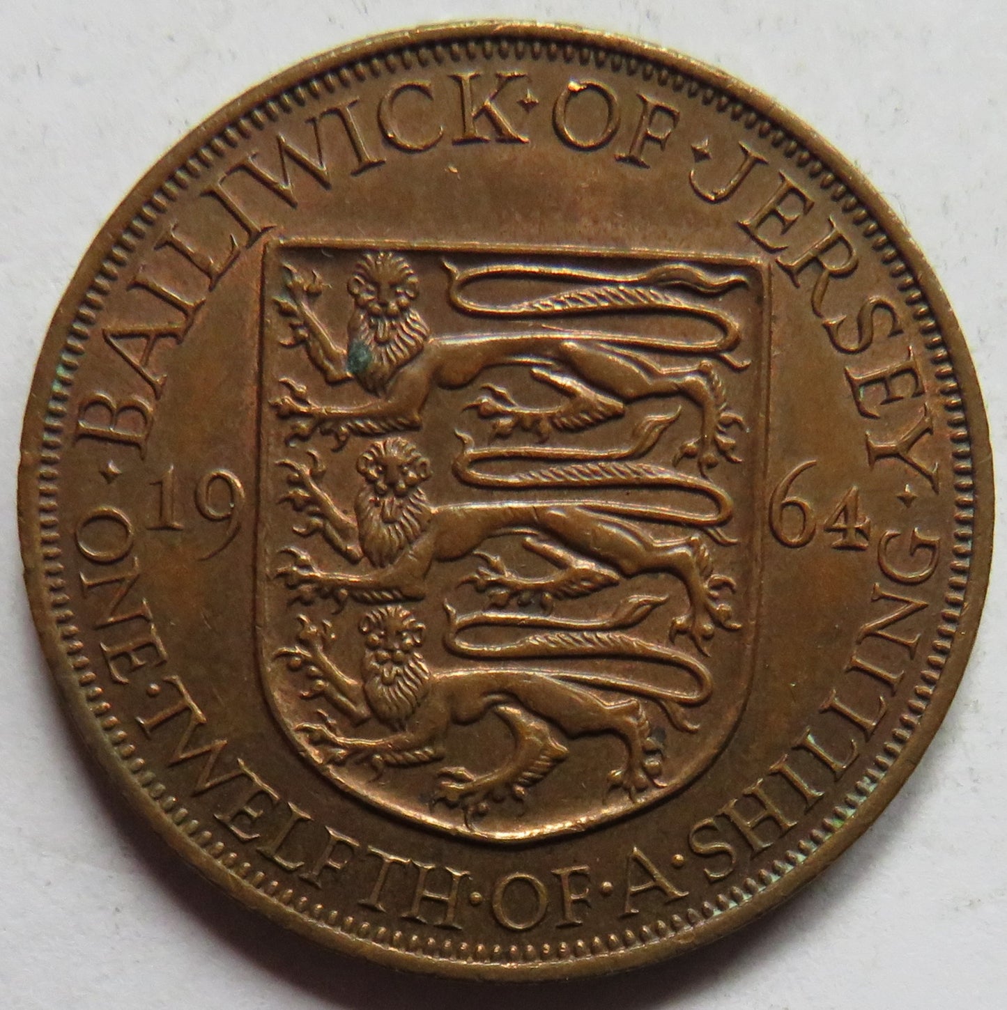 1964 Jersey 1/12th of a Shilling Coin
