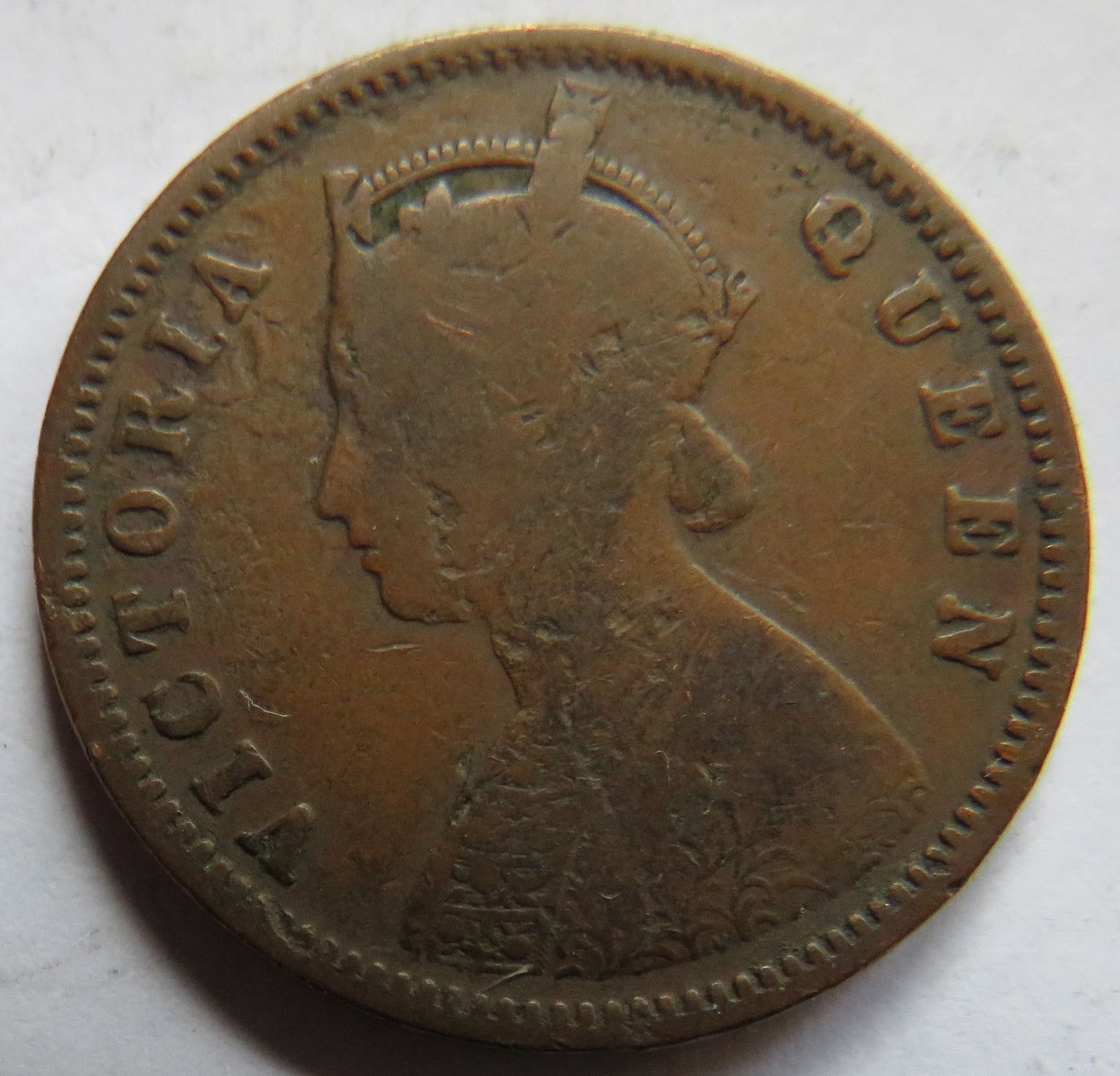 1876 Queen Victoria India 1/4 Quarter Anna Coin