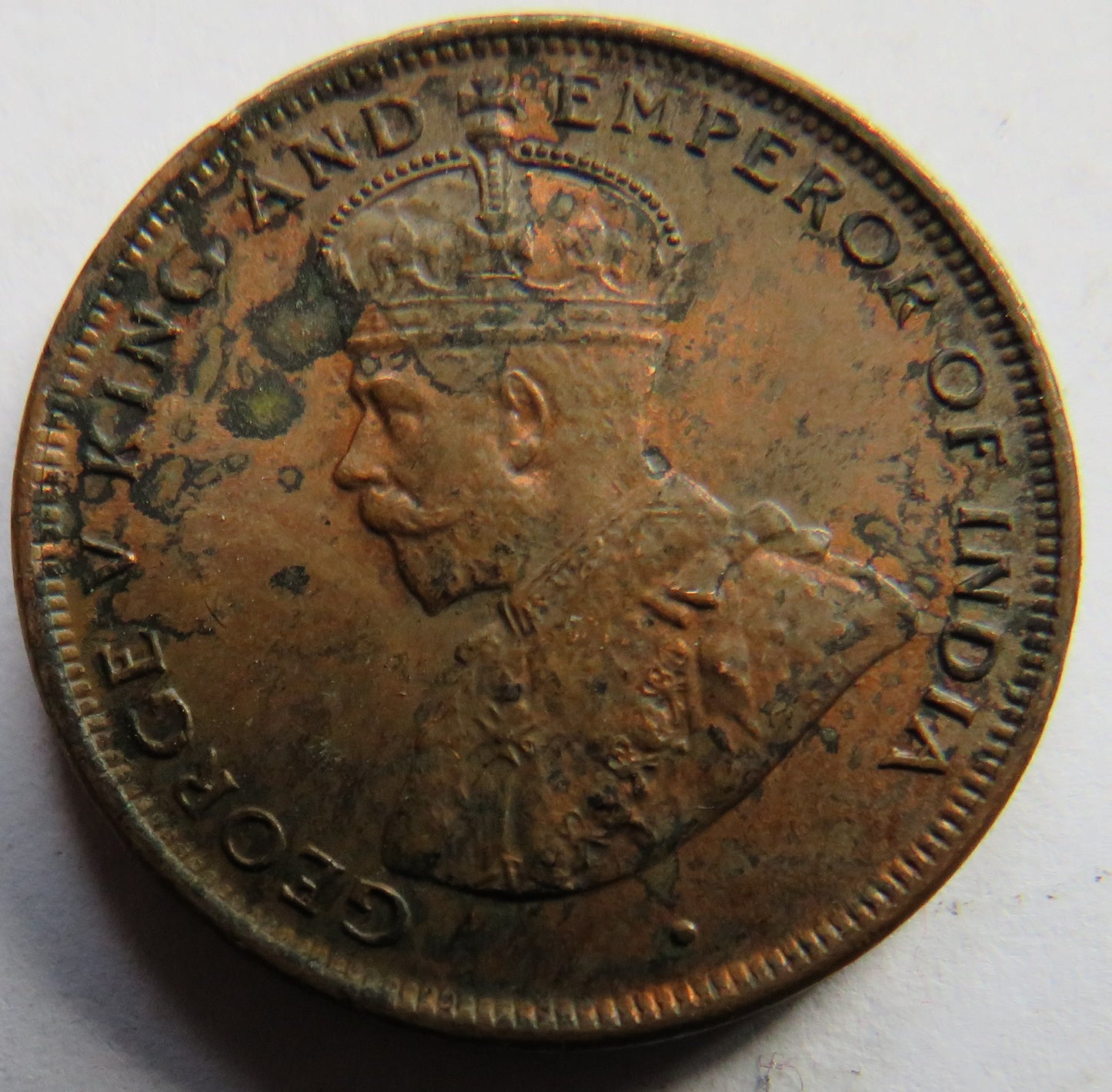 1925 King George V Ceylon One Cent Coin