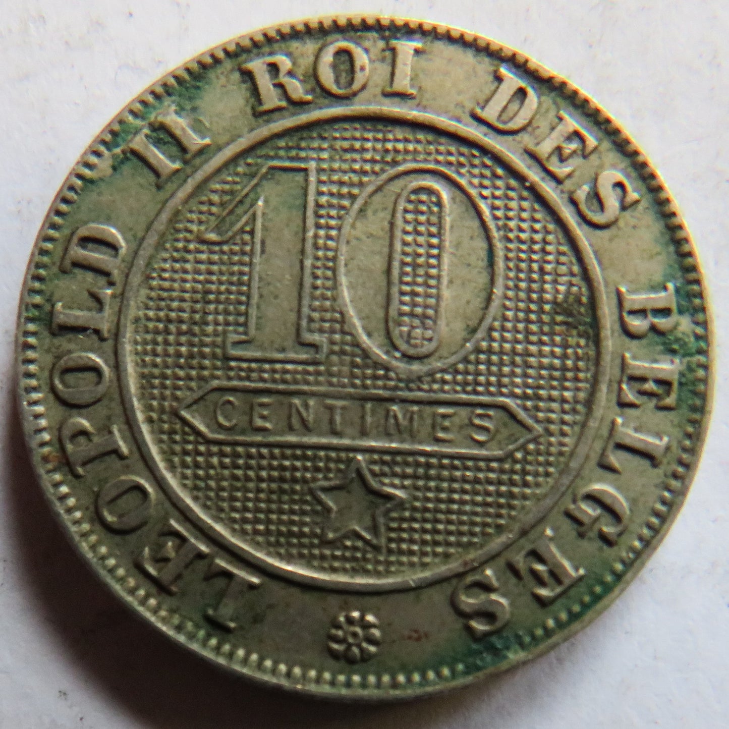 1894 Belgium 10 Centimes Coin
