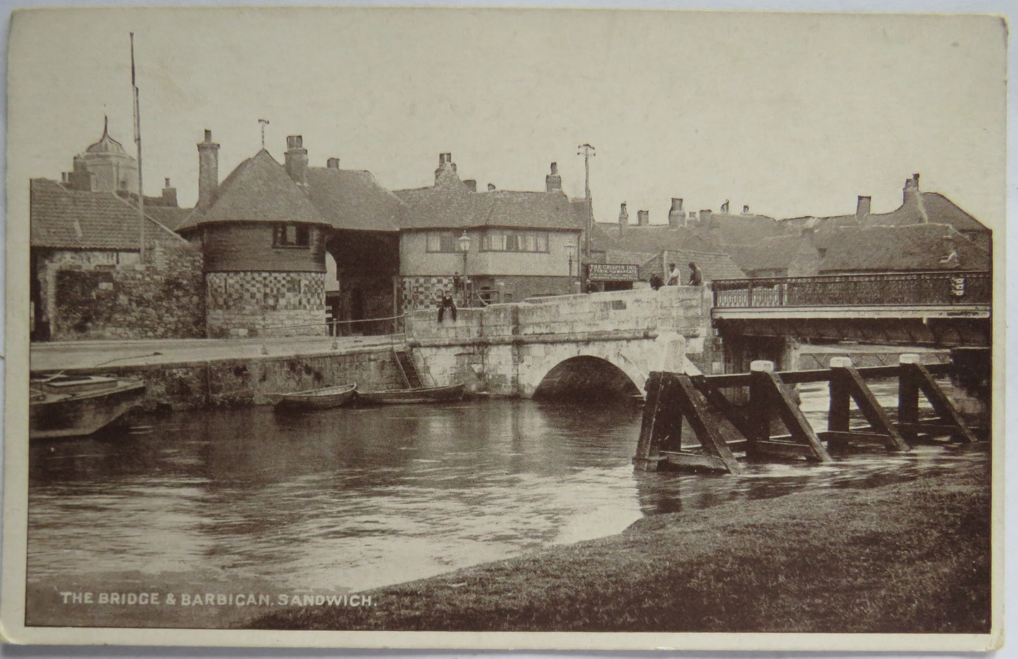 Vintage Postcard of The Bridge & Barbican, Sandwich