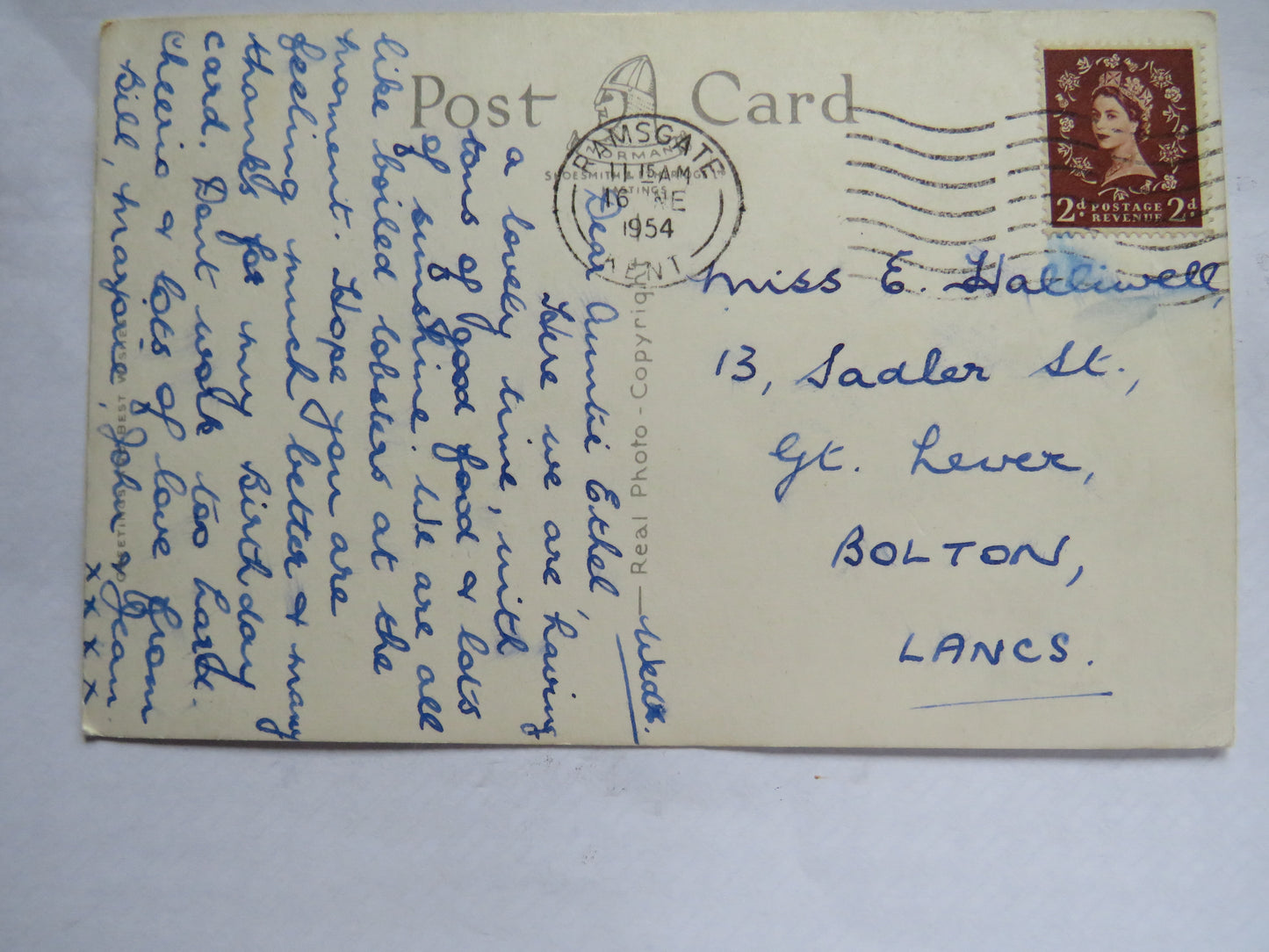Vintage Postcard of Greetings from Ramsgate, Multiview Postcard, 1954