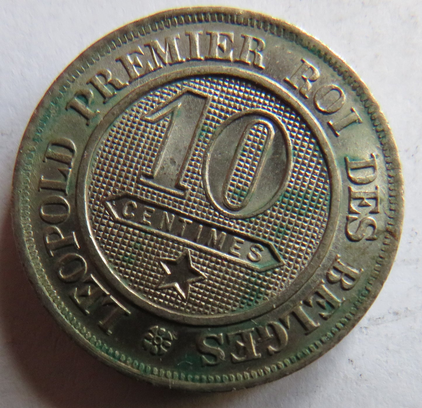 1861 Belgium 10 Centimes Coin
