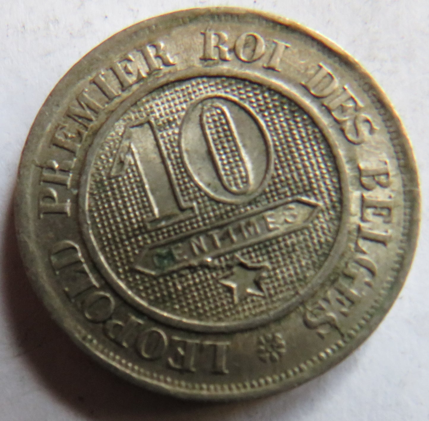 1863 Belgium 10 Centimes Coin